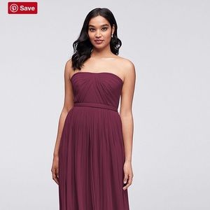 Davids Bridal Versa Bridesmaid’s Dress in Wine Red